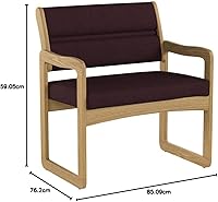Vista 11 de Wooden Mallet Valley Bariatric Guest, Silla base de trineo, roble mediano