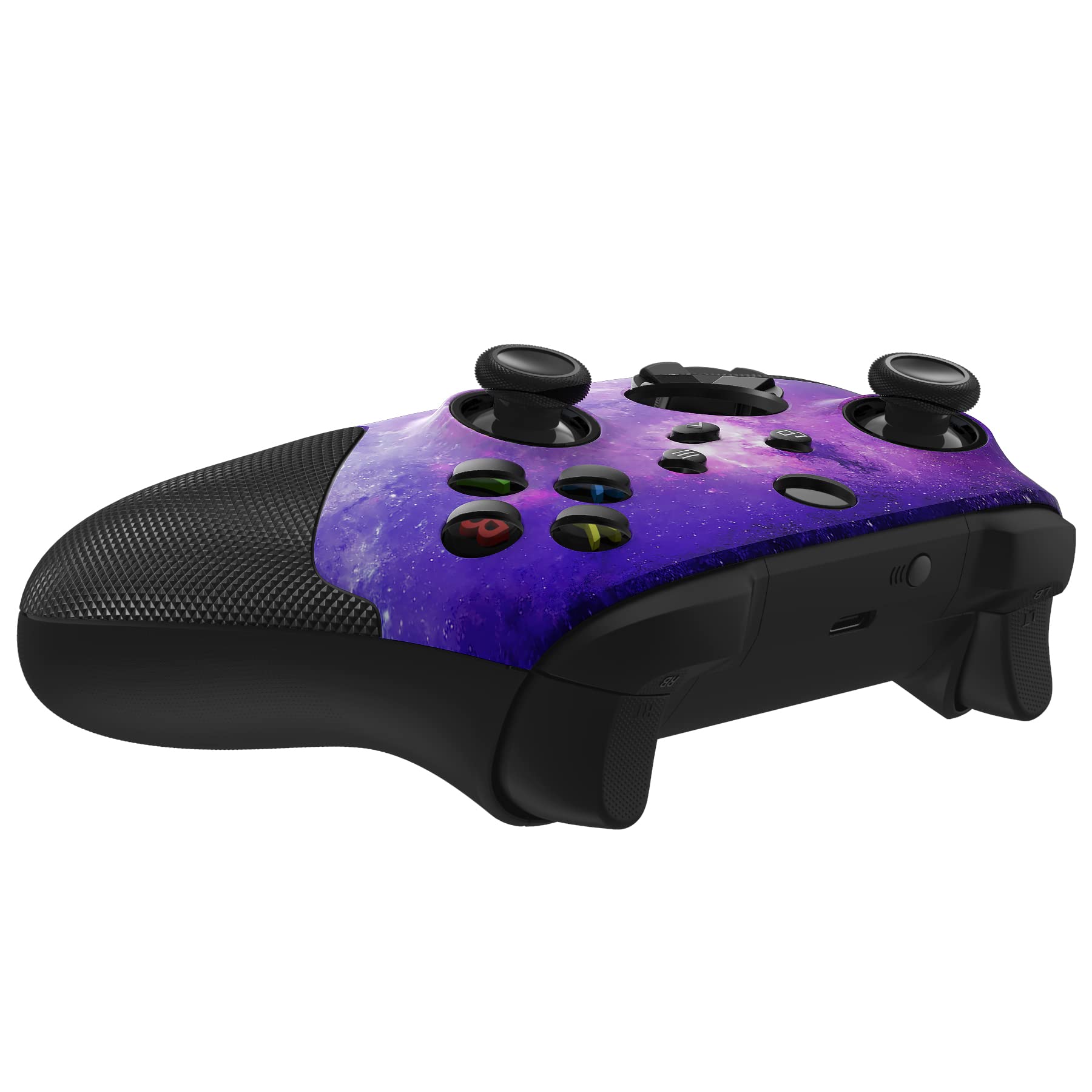 eXtremeRate Cover Custodia Grip Gomma per Xbox Series X Controller con Anelli,ASR Versione Scocca Copertura Ricambio per Xbox Series S Controller Model 1914-Galassia Nebulosa
