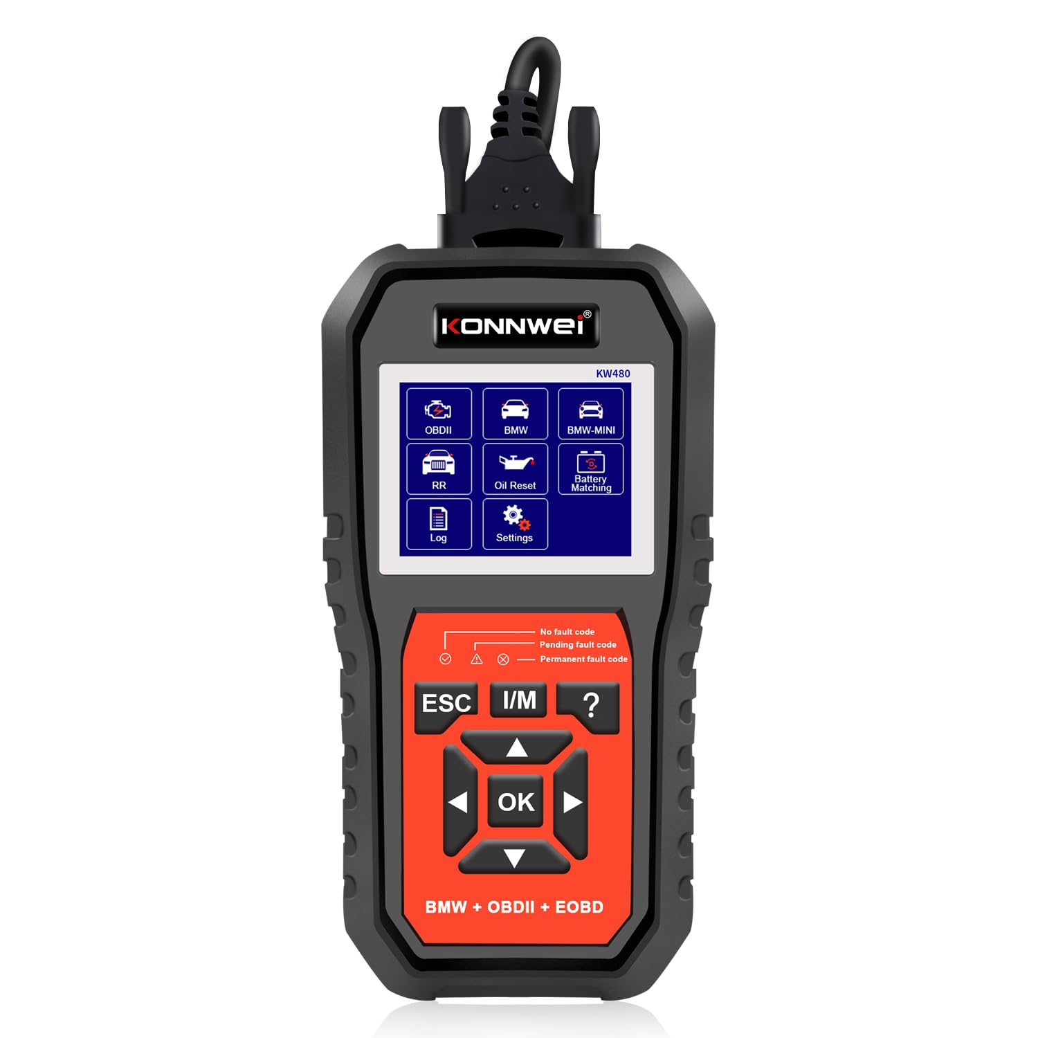 KONNWEI KW480 OBD2 Diagnosegerät für Auto, Fehlerauslesegerät mit Echtzeitdaten & Vollständigen OBDII-Funktionen,OBD KFZ Diagnose für BMW und Alle Fahrzeuge ab 2002,Unterstützt OBD2/EOBD