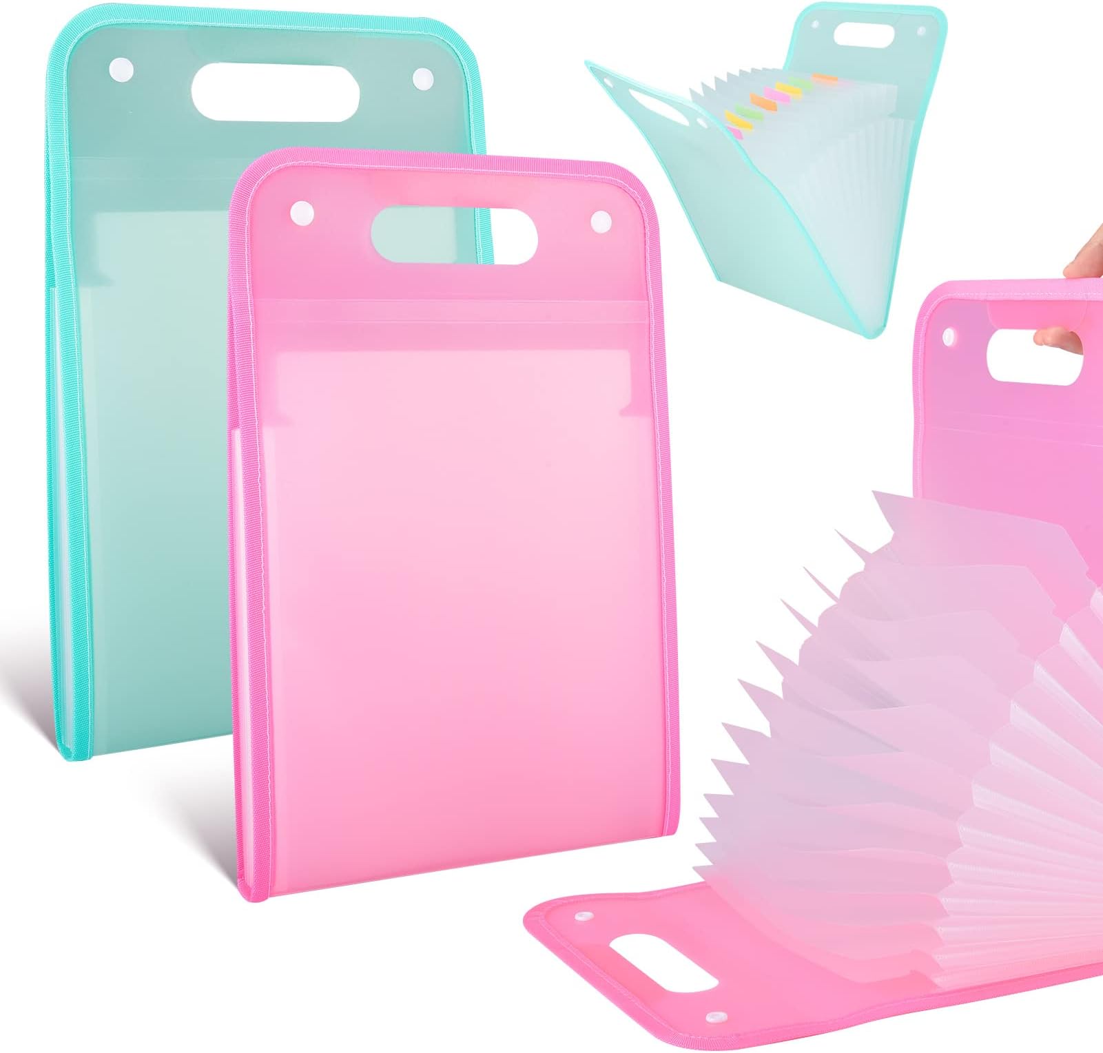 Jspupifip 2 Pcs Vertical Accordion Folder, 13 Pockets