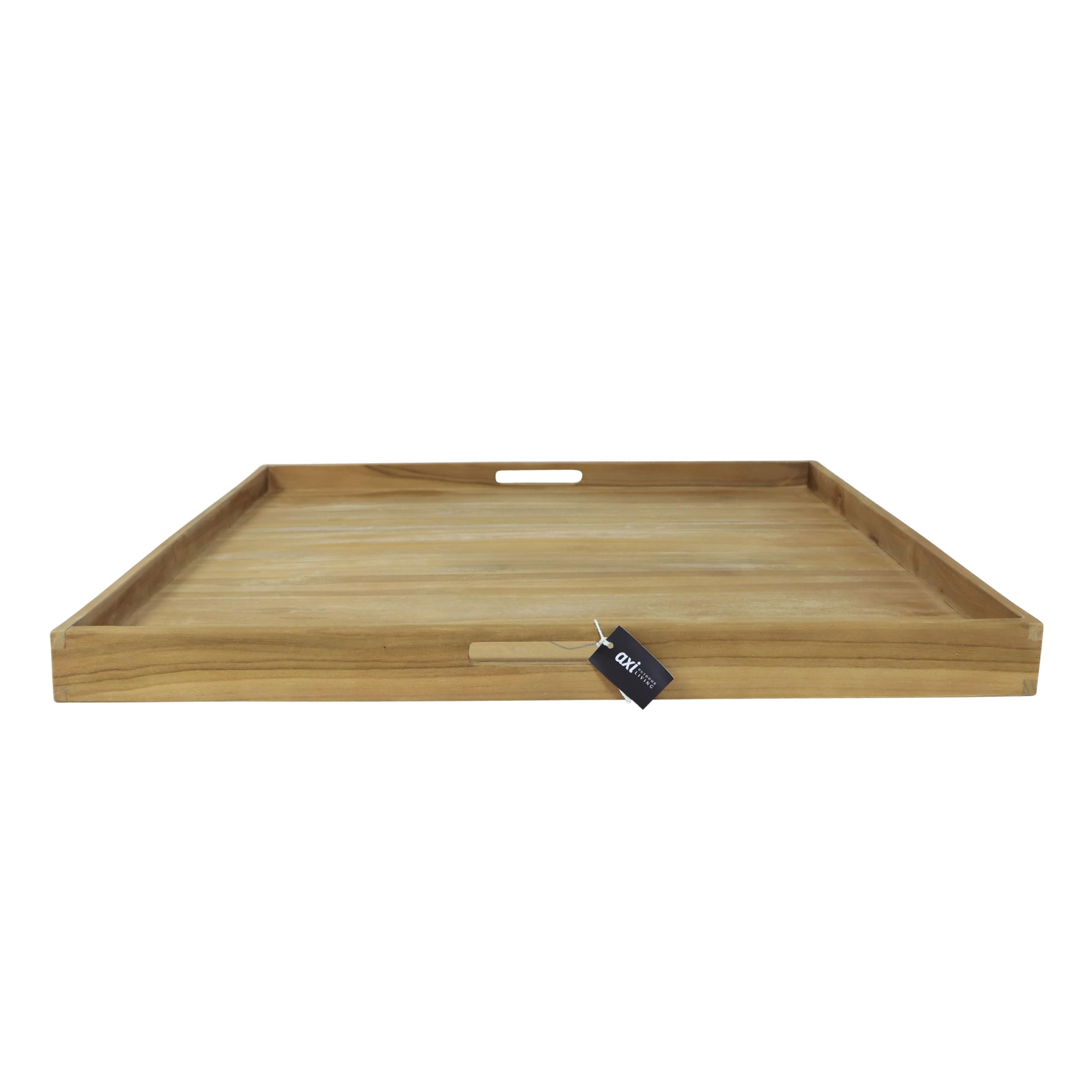 AXI Bayu Bandeja de Madera de Teca - 60 x 60 cm | Plato Cuadrado con Borde Elevado | Ideal para Bebidas, Vasos y Accesorios.