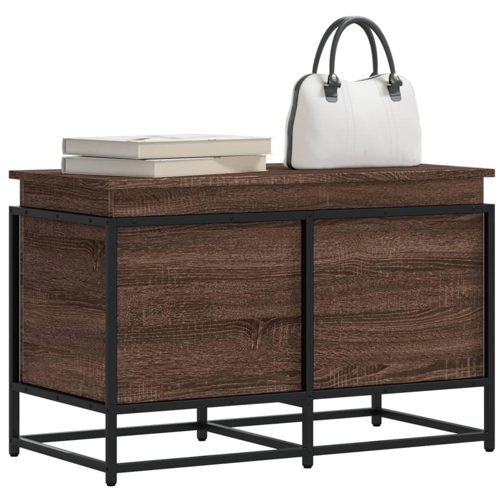 Aufbewahrungsbox mit Deckel Eichen-Optik 80x40x51,5 cm Ordnungsbox Aufbewahrung Organizer Kleideraufbewahrung zum Kleidung, Schlafzimmer, Haus, Büro