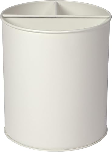 Now Designs Organizador de utensilios de acero mate, color blanco