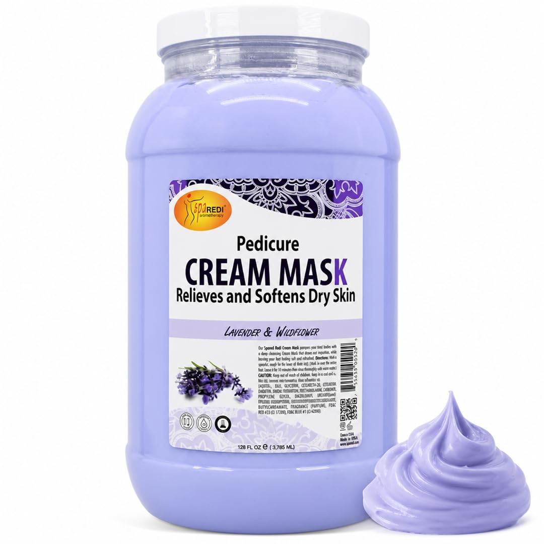 SPA REDI Salon Pedicure Cream Mask, Hydrating Massage Medium, 128 oz