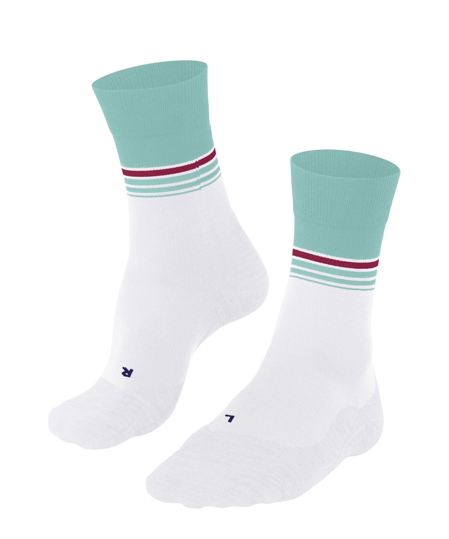 FALKE Women's RU4 Endurance Cool W So Functional Yarn Anti-Blister 1 Pair Running Socks, White 2006 Stripe, 5.5-6.5