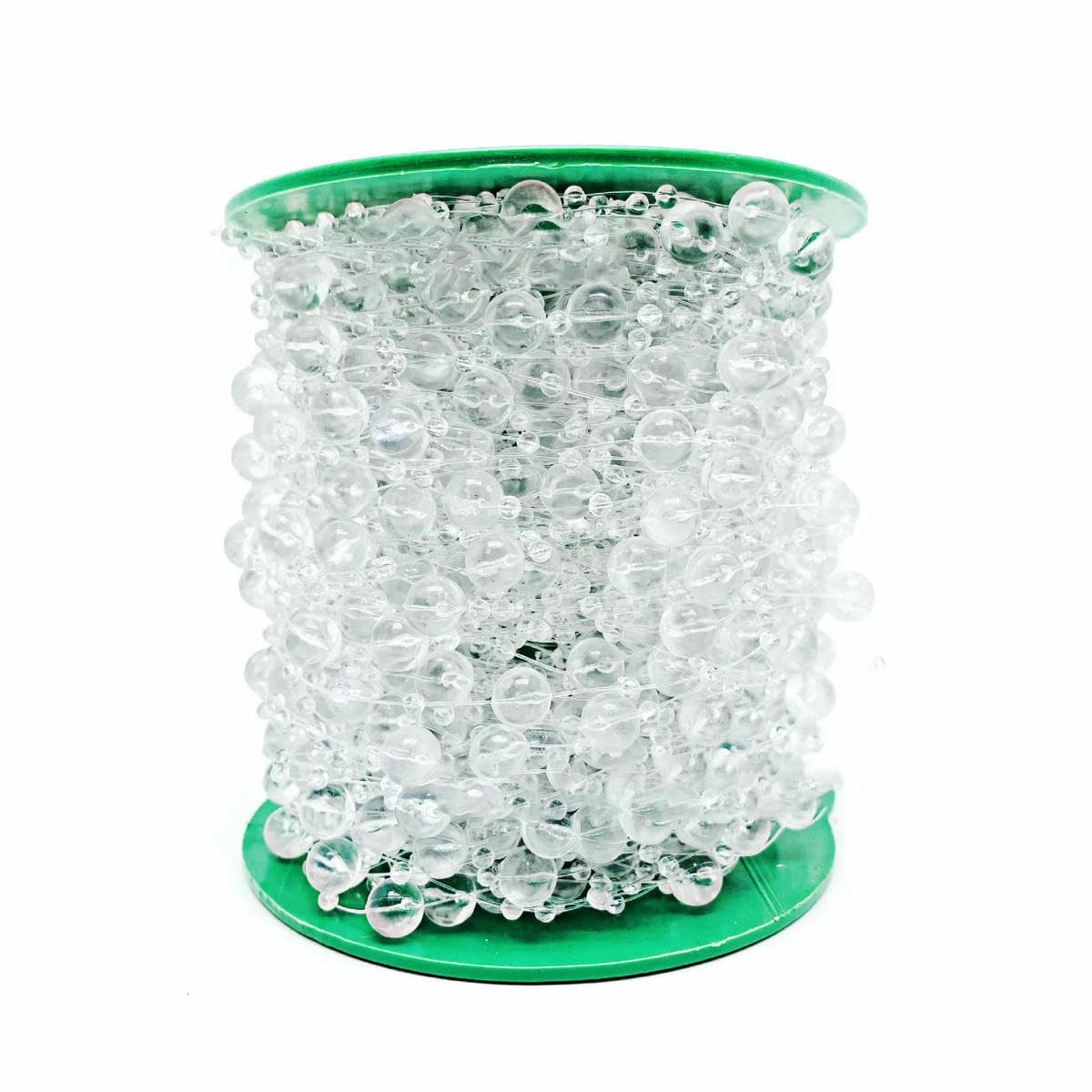 Girlanda z koralików, łańcuch, wstążka, Sztuczne perły koralikowe na wesele, dekoracje DIY, wielokolorowe, różne rozmiary(Transparent white,100 METER)
