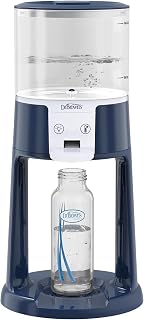 Dr. Brown's Insta-Prep Warm Water Dispenser for Baby Formula Bottles - Glass Tank, 3 Temps, 24/7 Ready, Blue