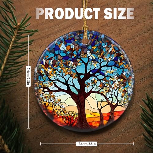 Touber Tree of Life 2023 Ornament, 2023 Christmas Decoration, Holiday Present Idea, Heirloom Keepsake, Round Ceramic, Bauble Present, Tree of Life