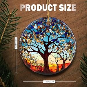 Touber Tree of Life Ornament, Christmas Decoration, Holiday Present Idea, Heirloom Keepsake, Round Ceramic, Bauble Present, Tree of Life Touber Tree of Life Ornament Christmas Decoration Holiday Present Idea Heirloom Keepsake Round Ceramic Bauble Present Tree of Life