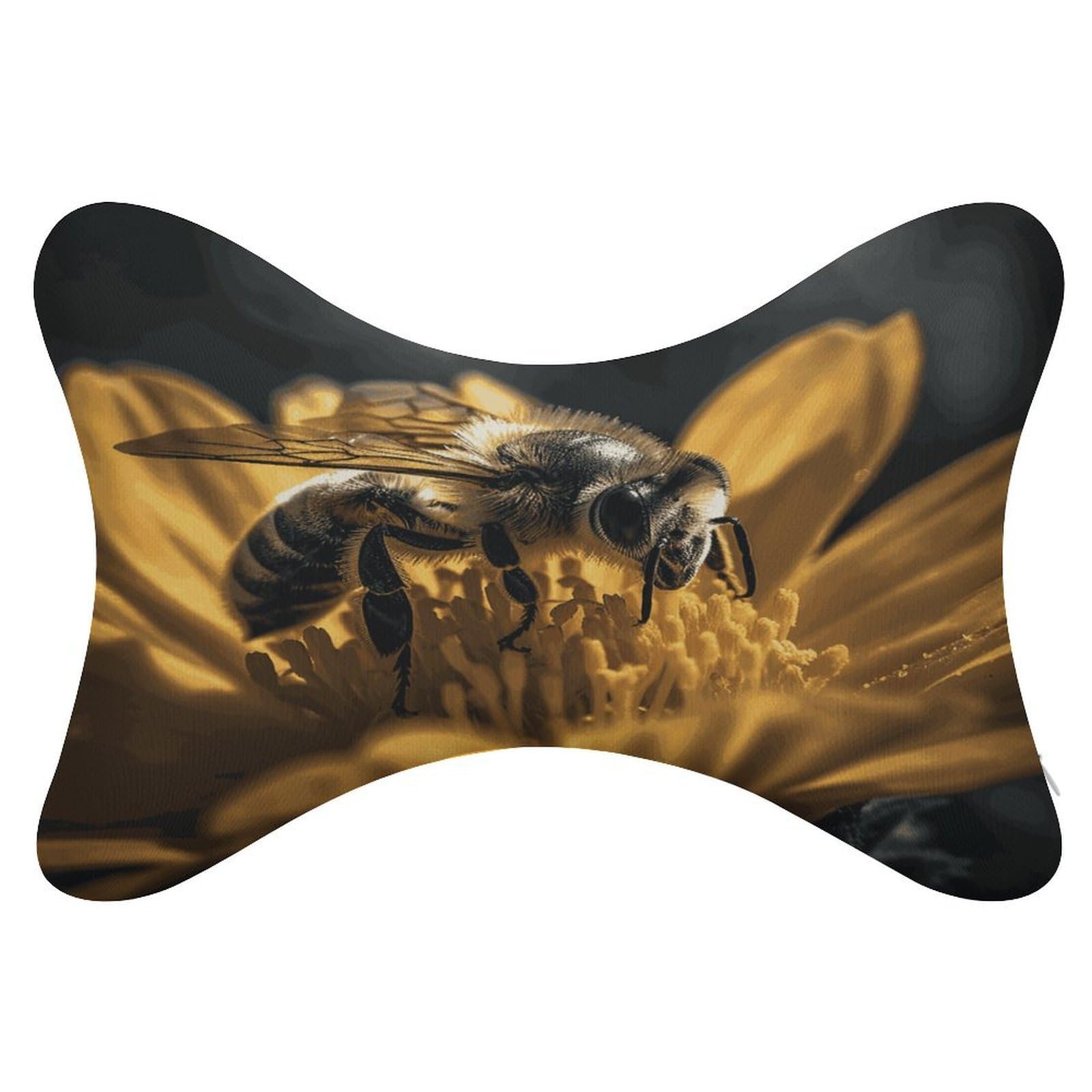 Adfgyerh Style Serious Bee Pillow ，Memory Foam Pillow Core，Cushion,Provide Neck Support，Car Pillows For Travel Car Seats And Home Offices.