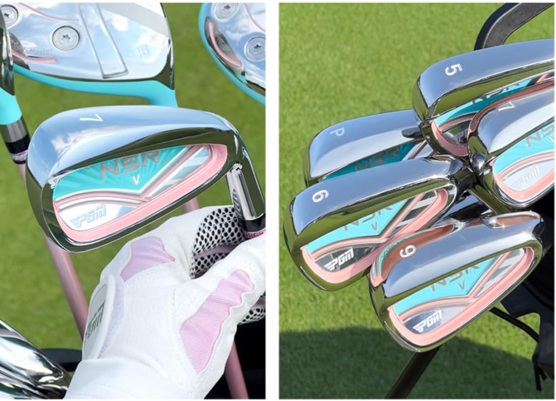 Ladies Right Handed #7 Iron 32 Degree Loft Carbon/Steel Shaft Women Golf Club Iron for Improved Golf Swing Single Clubs