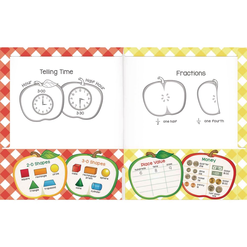 Really Good Stuff Basic Math Skills 2-Pocket Folders - Set of 12