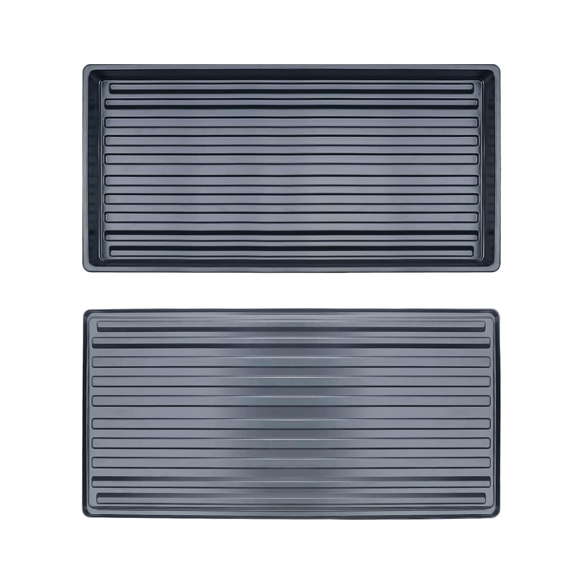 5 Pièces Plastique Plateau de Culture Plateau Semises Réutilisable Bac pour Plantation Noir pour Hydroponique en Serre Germination des Plantes de Semises (5, 10 x 20 inches)