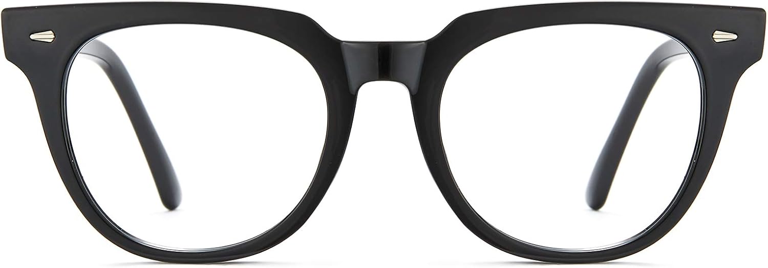 Cyxus TR90 Computer Blue Light Blocking Glasses Women Men Anti Eyestrain Retro Stylish Round Ultralight Eyeglasses Frame