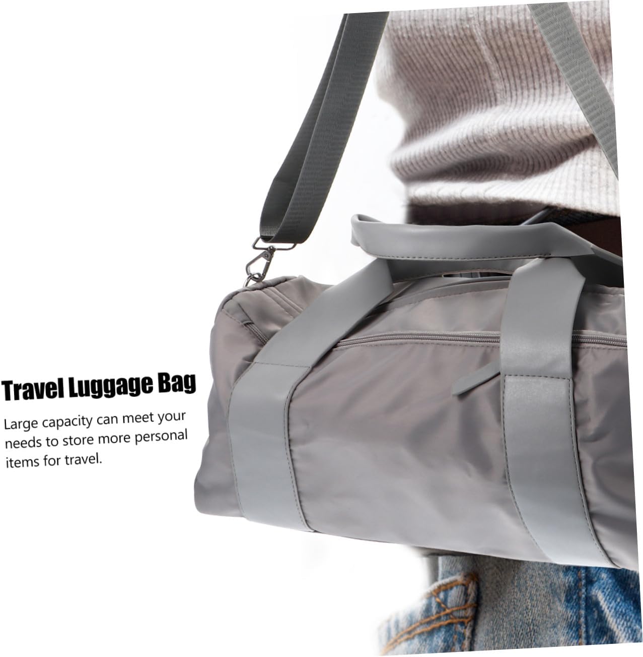 BESTYASH 1pc Large Capacity Gym Sports Bag Portable Handbag Wet Dry Separation for Travel Fitness Daily Use Lightweight Material Light Grey Storage for Shoes Towels