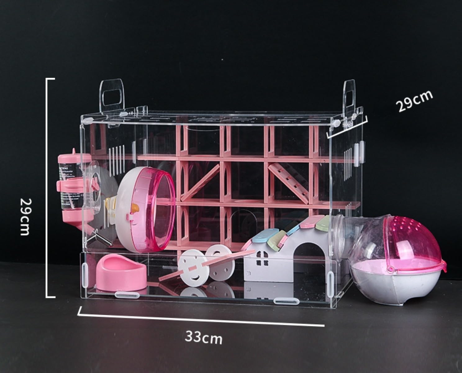 Wixero】 小動物用ハムスターケージ アクリル製 迷宮デザイン 透明