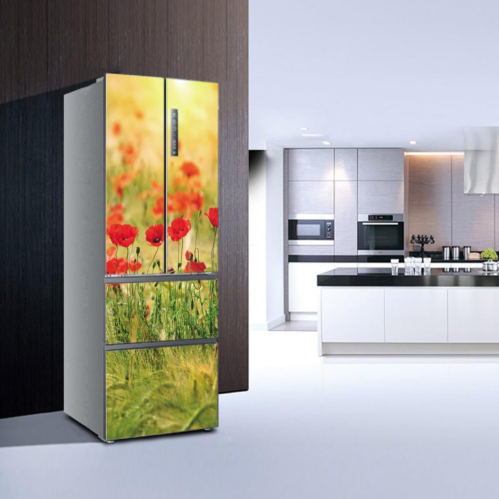 Fridge Wraps Kitchen Fridge Stickers Cover Full Doors, Fridge Sticker ...