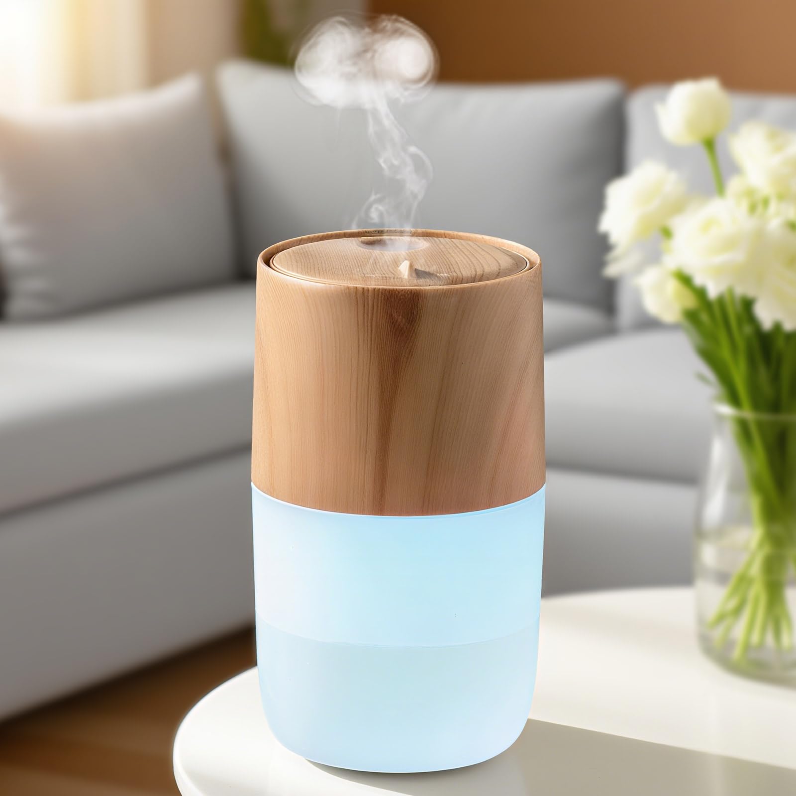 USB-Powered 350ml Jellyfish Humidifier & Essential Oil Diffuser - 7-Color LED Mood Light, ...