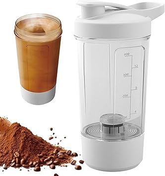 Travel Curry - Electric Protein Shake Mixer Blender, Gym Shaker Bottle - USB C Chargeable, Multifunctional Shaker Cup for Protein Shake, BPA Free, Made with Food Grade Material, 100% Leakproof - 400ml - image, photos