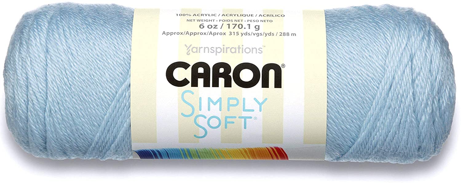 Caron Simply Soft Acrylic Aran Knitting Wool Yarn 170g - 9712 Soft Blue
