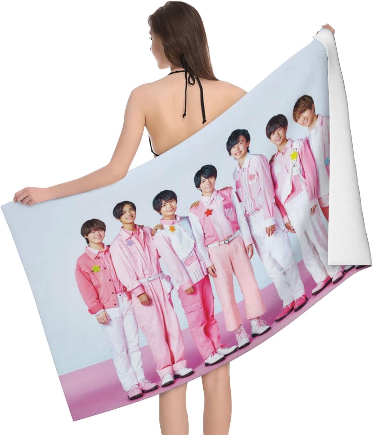 Amazon｜なにわ男子バスタオル ビーチタオル大判超吸収性抗菌性