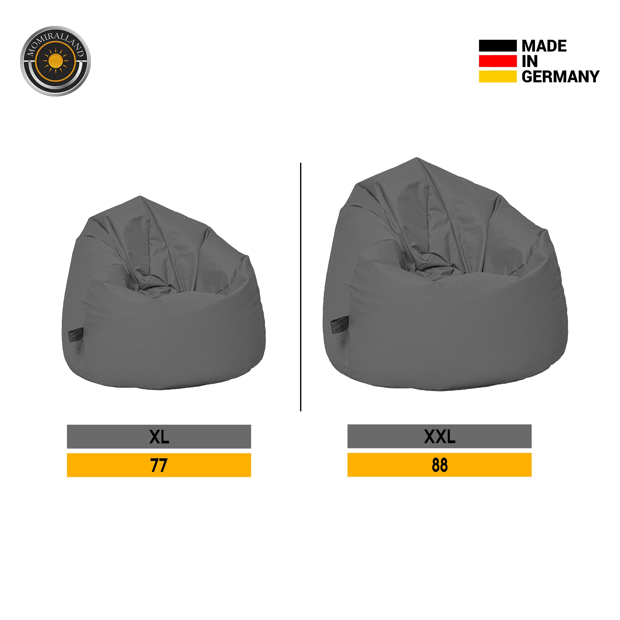 Sitzsack Tropfenform Kastanie - für Kinder & Erwachsene – Indoor wie Outdoor da er Wasserfest ist– füllung EPS Perlen. (Türkis, XL - Durchmesser 77 cm für Kinder)