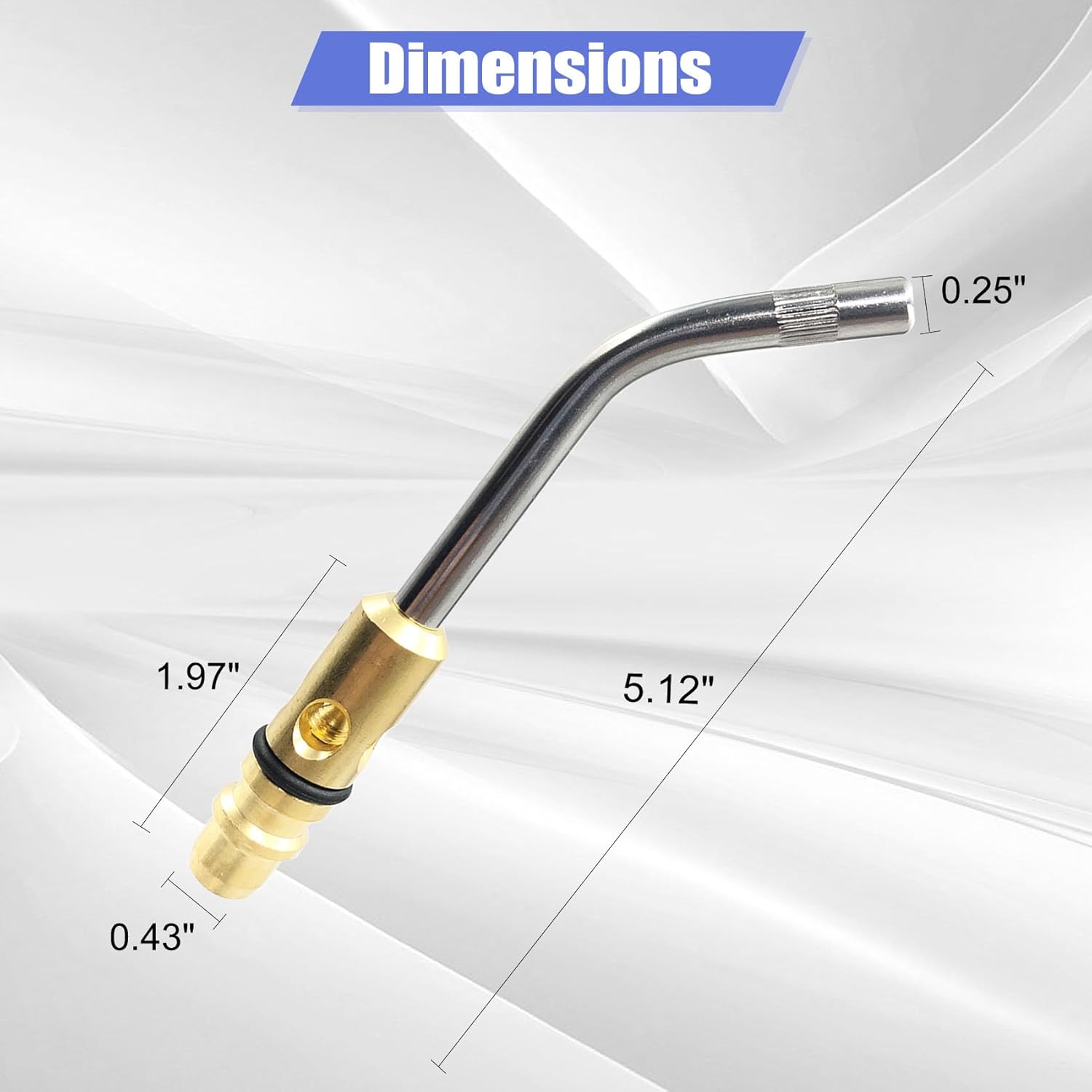 0386-0102 A-5 Air Acetylene Tip for Torch PLF-A5 or G-4 Handles, Tip Size 1/4", Soft Solder 3/4 to 1-1/2", Silver Braze 1/4 to 3/4", Manual Lighting, Quick Connect, Removable Orifice Screw
