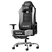 AutoFull C3 Sedia da Gaming Ergonomica | Gaming Chair con Braccioli 2D, Poggiapiedi, Poggiatesta & Cuscino Lombare | Portata 150 kg | Tessuto Confortevole (Nero & Bianco)