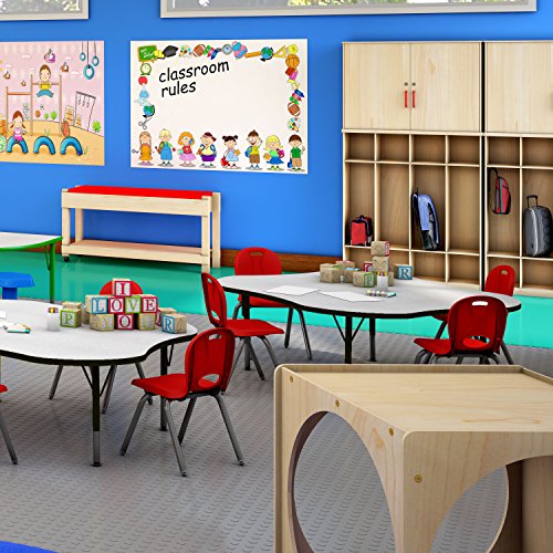 Norwood Commercial Furniture Adjustable Height Classroom Activity Table for Kids & Adults, Clover Activity Table for School and Home, 48" L x 48" W x 30" H, Gray - Image 3