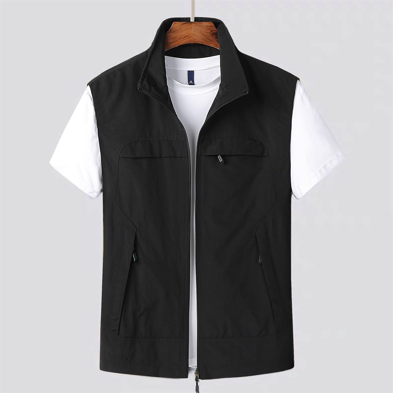 Generisch Gilet da lavoro da uomo, estivo, giallo, rosso, trapuntato