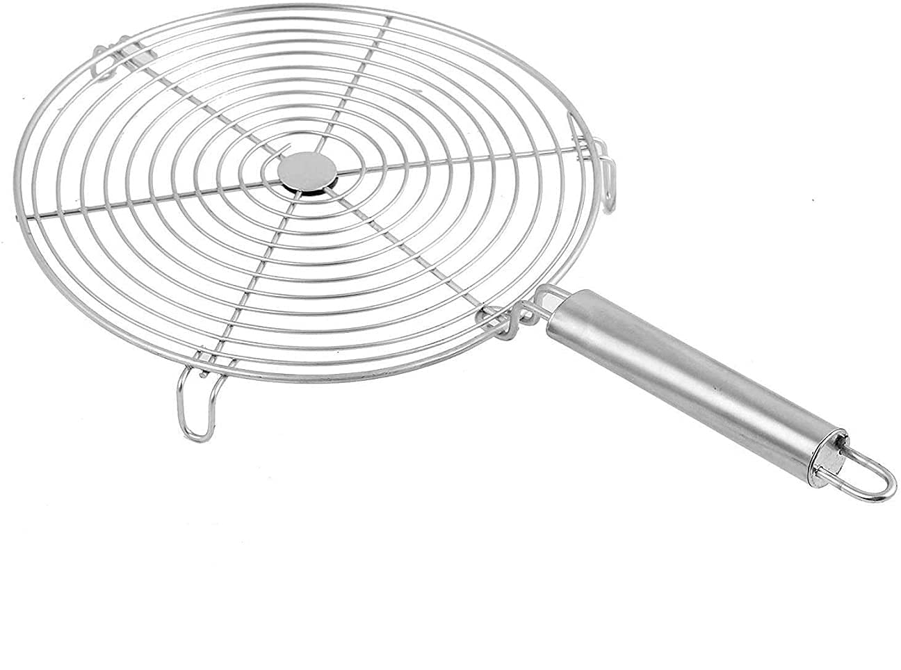 Multipurpose Round Steel Roasting Net | Fish Burner Papad Jali Roaster | Stainless Steel Roasting Grill BBQ Accessories| Charcoal Hand Warmer Rack Stand Silver - 20 CM-image-37