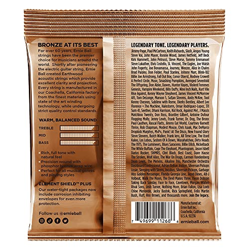 Image of Ernie Ball Earthwood Extra Light Phosphor Bronze Acoustic Guitar Strings 3-pack, 10-50 Gauge (P03550)