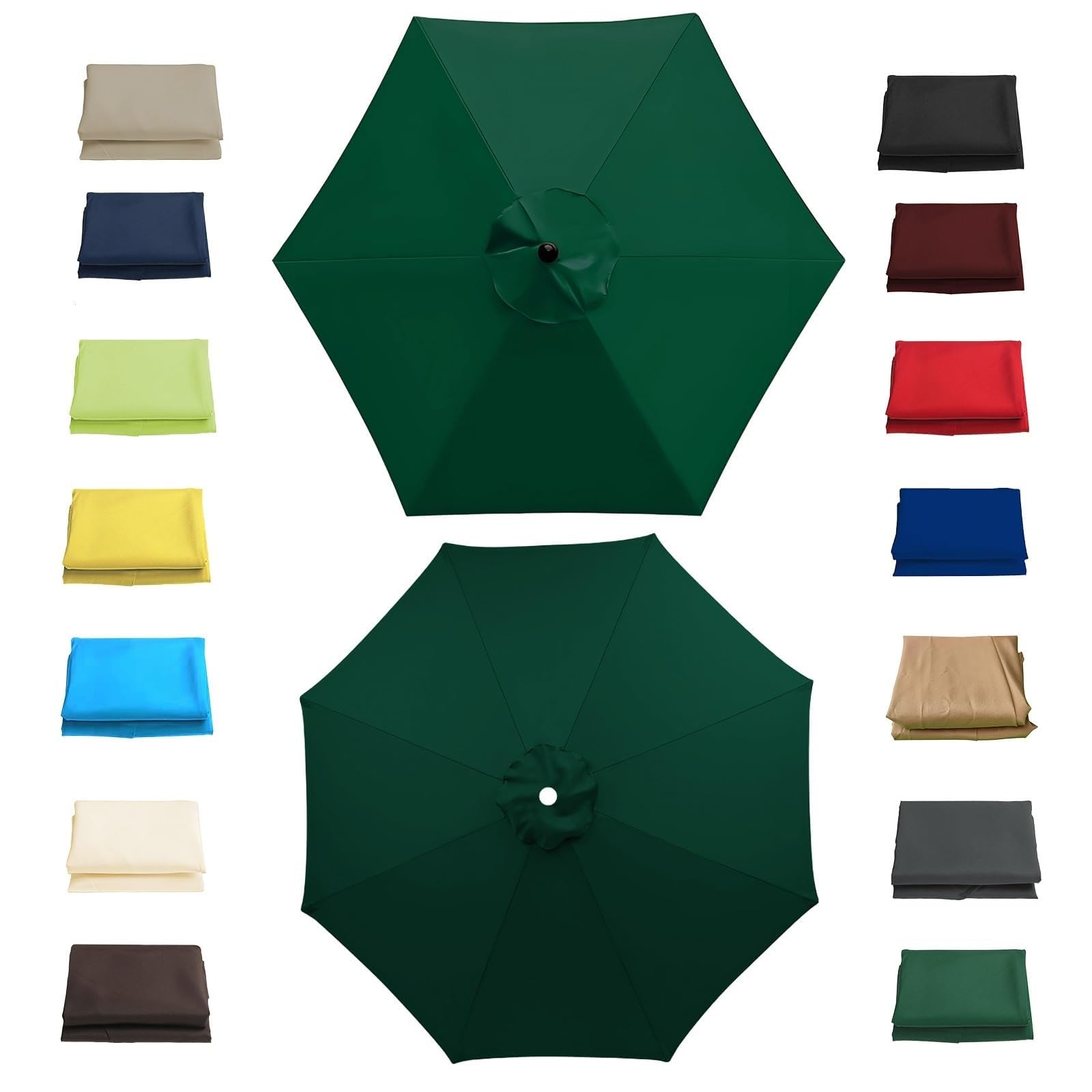 LRZPTDYU This Waterproof Replacement Canopy for Garden Parasol 2m 2. 2.7m 3.0m Anti UV Sune Umbrella Cover Fabric for 6 8 Ribs (2.0m 6.5FT 6Ribs)