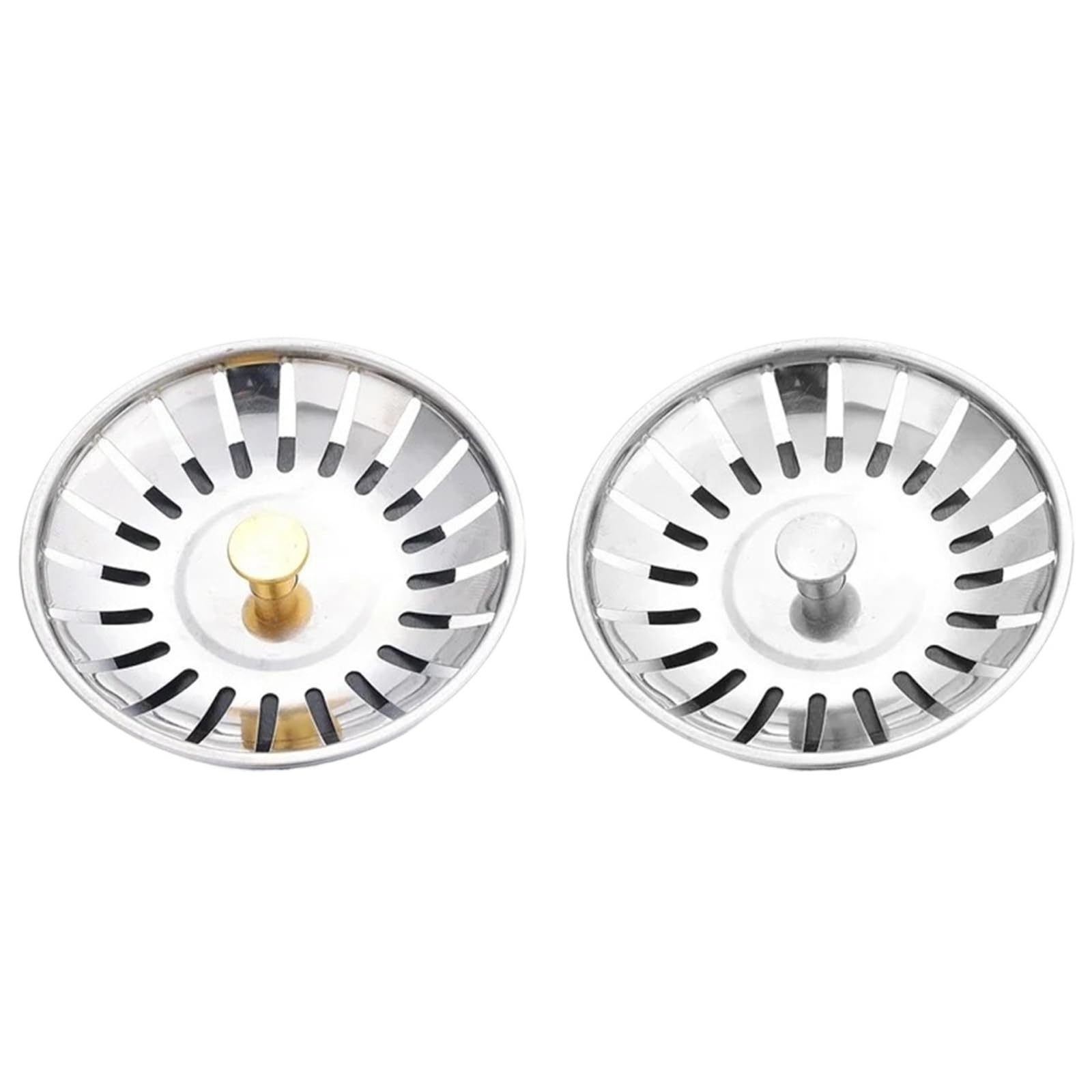 Dsfihjo Mixed 2Pcs Sink Strainer Stainless Steel Sink Strainer, Hair Catcher & Waste Plug(Mixed 2Pcs)
