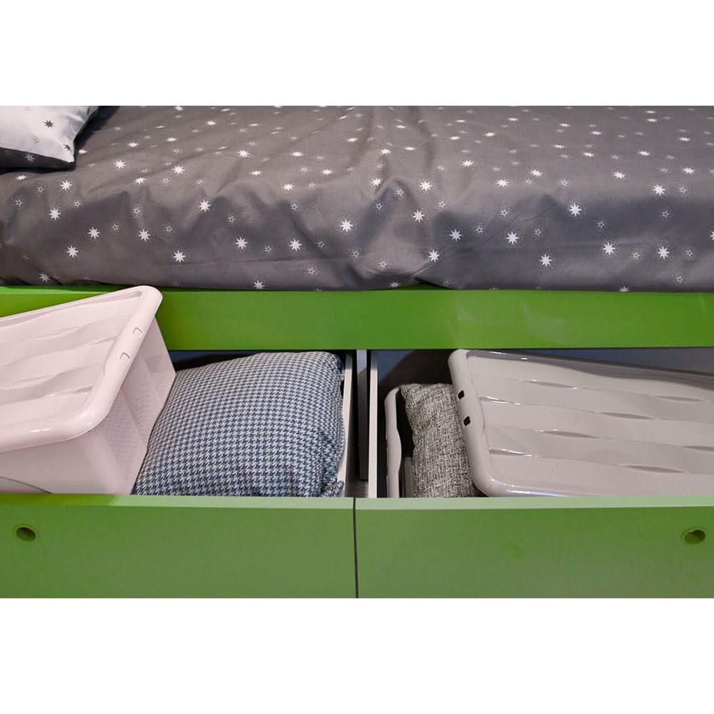 Scatola Contenitore con Coperchio e 4 Ruote Grande Box Portaoggetti 80LT STORAGE Salvaspazio Sovrapponibile 60x40x45 Organizer Multiuso organizzazione Casa Bagno Ufficio (NERO)