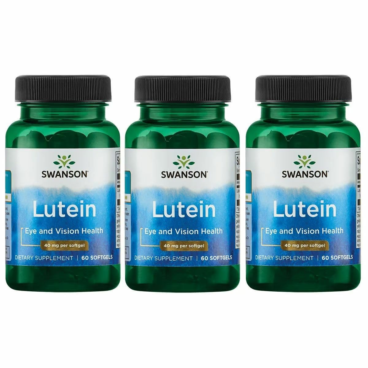 Swanson Lutein Eye & Vision Health Supplement, 40 mg, 60 Softgels, 3 Pack 60 Count (Pack of 3)