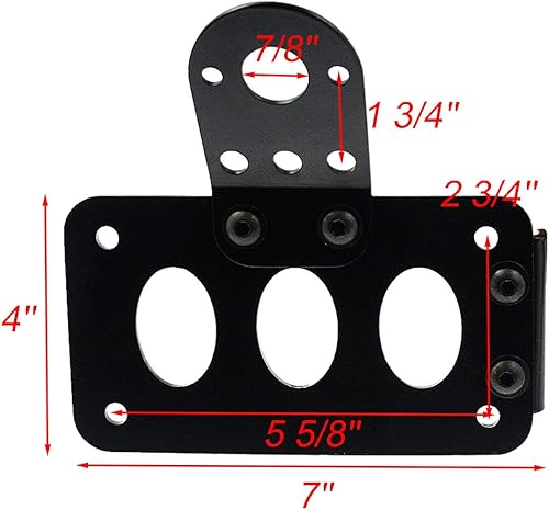 Miniatura 5 de HDBUBALUS Soporte de matrícula de motocicleta, eje vertical horizontal o montaje de choque, apto para Harley Bobber Chopper