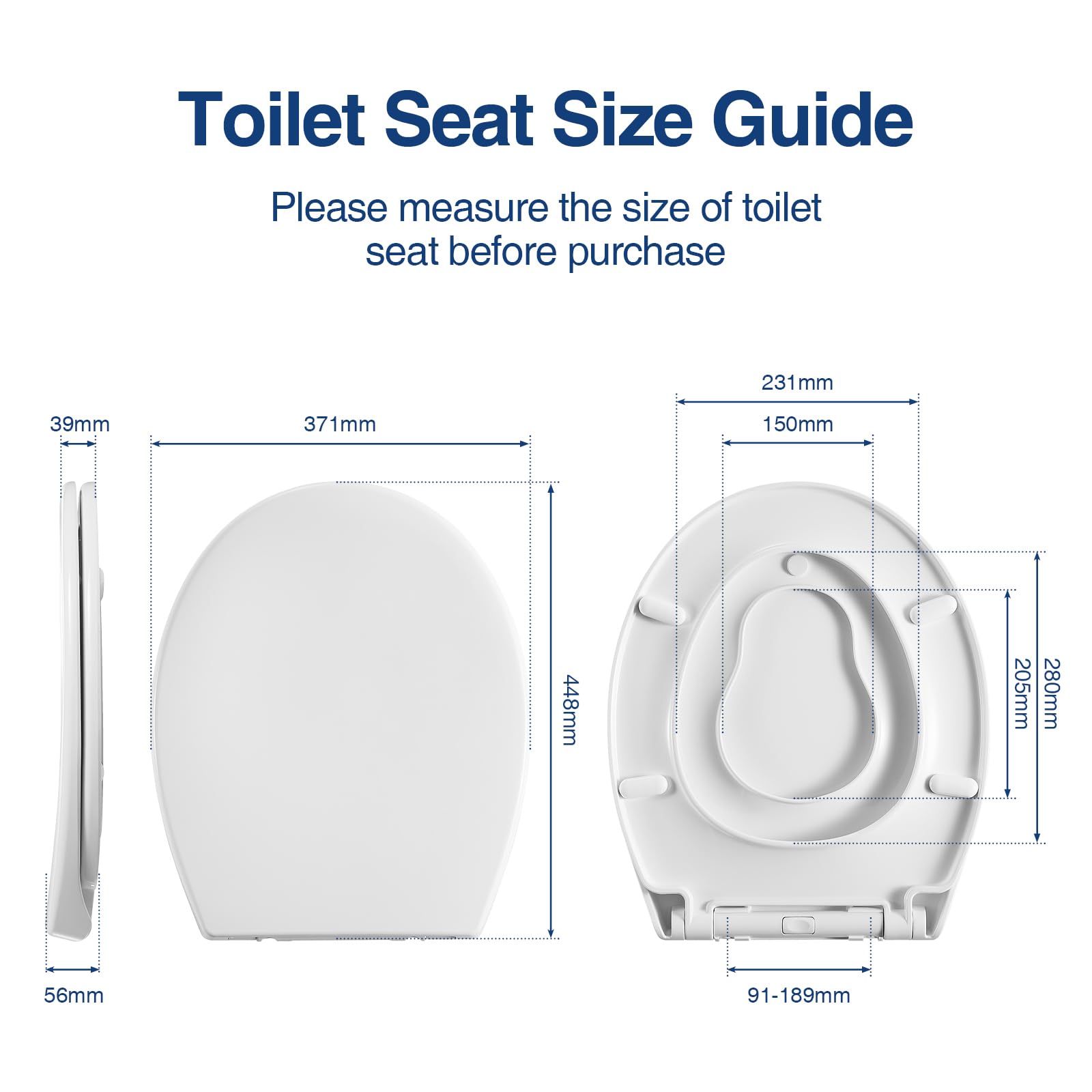 Toilettendeckel mit Absenkautomatik, Klodeckel mit Kindereinsatz, Toilettenbrille O,Klobrille, WC Sitz inkl,weißer Klobrille,antibakterielle Familien-Toilettensitz(PG307A)