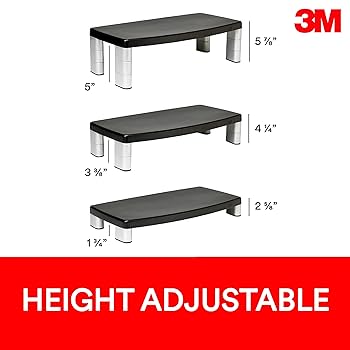 Amazon.com: 3M Extra Wide Adjustable Monitor Stand, Three