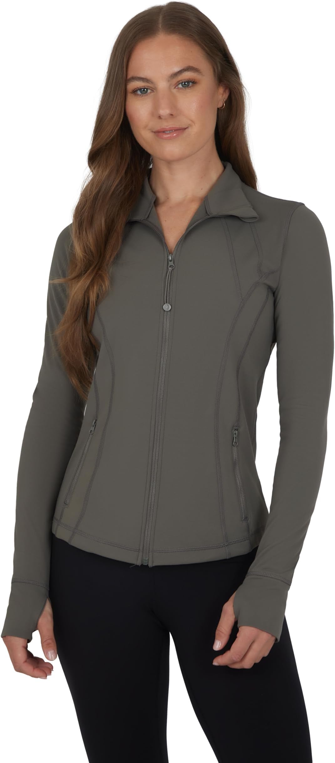 90 Degree By Reflex Full Zip Running Track Jacket Lightweight Athletic Slim Fit Jacket with Thumbholes