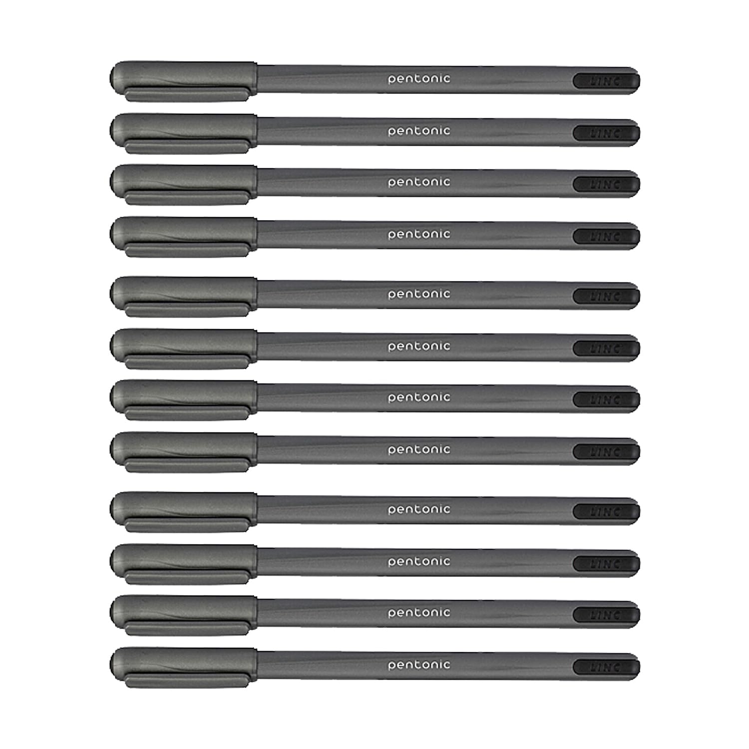 Pentonic LINC Ballpoint Pen/Ballpoint 1 mm/Line thickness 0,5 mm/Retractable/Rollerball pens/Smooth writing/Black/School/Office supply/For journaling, note taking/12 pieces