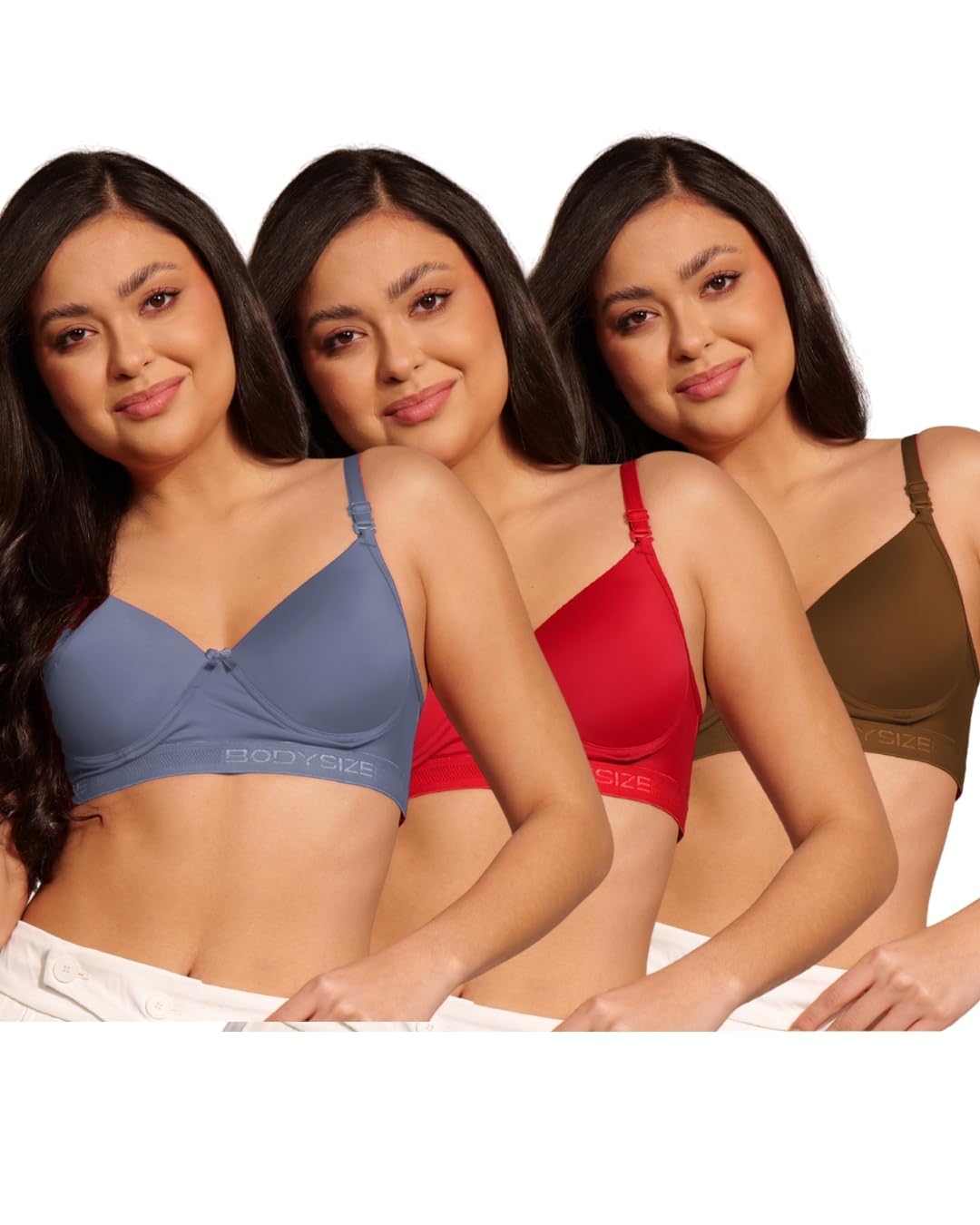 bodysize Women’s Padded Slip-On Sports Bra | Full Coverage & Lightly Padded | Adjustable Straps, Seamless, Wire-Free | Soft Nylon Spandex | Comfortable Daily & Workout Support (SF32)-picture-27