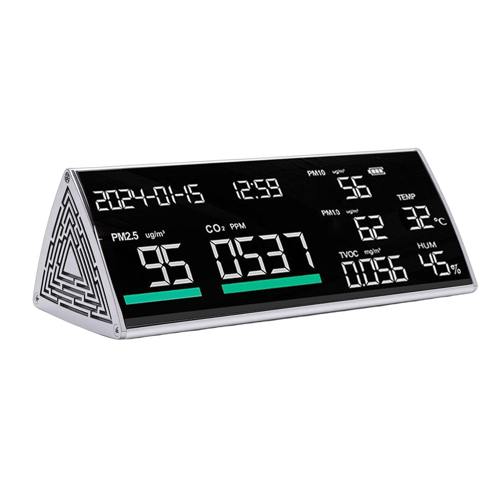 Medidor de Calidad de Aire de 9 en 1, Monitor de Interior de