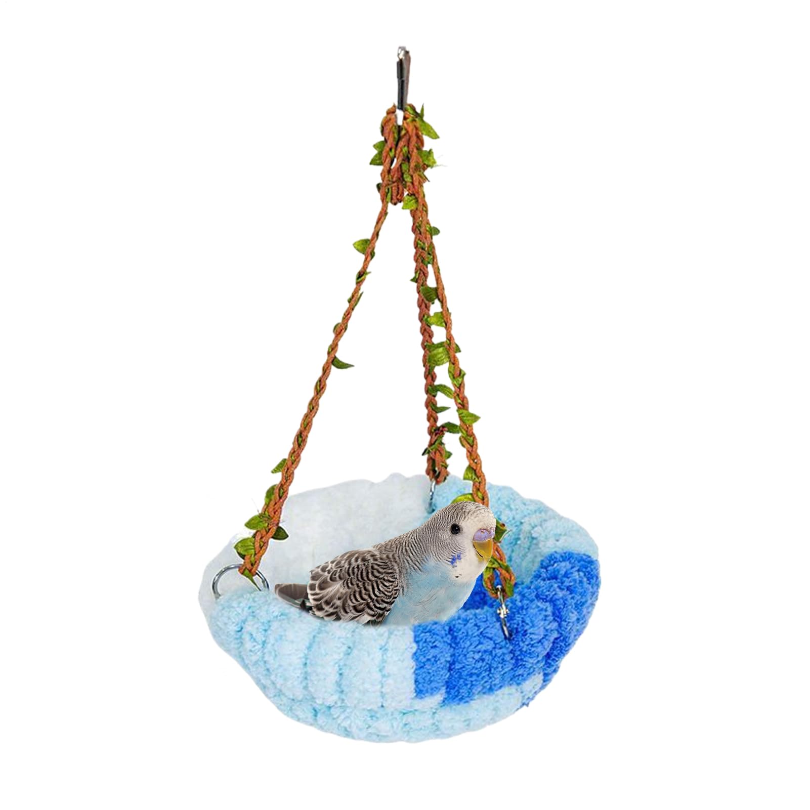 Zyntora Warm Bird Nest for Cage - Warm Plush Winter Bird Hammock | Pet Accessories for Resting Sleeping Breeding Hiding Nesting Perching Playing Feeding Keeping Decoration Indoor Outdoor