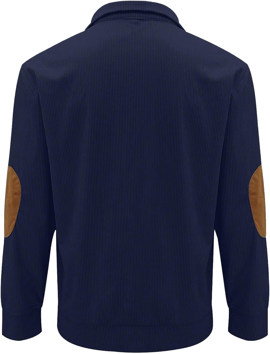 UNQPJUS Men's Fashion Corduroy Sweatshirt Long Sleeve Button-Down Shirt Stand Collar Pullover Sweater - Image 4