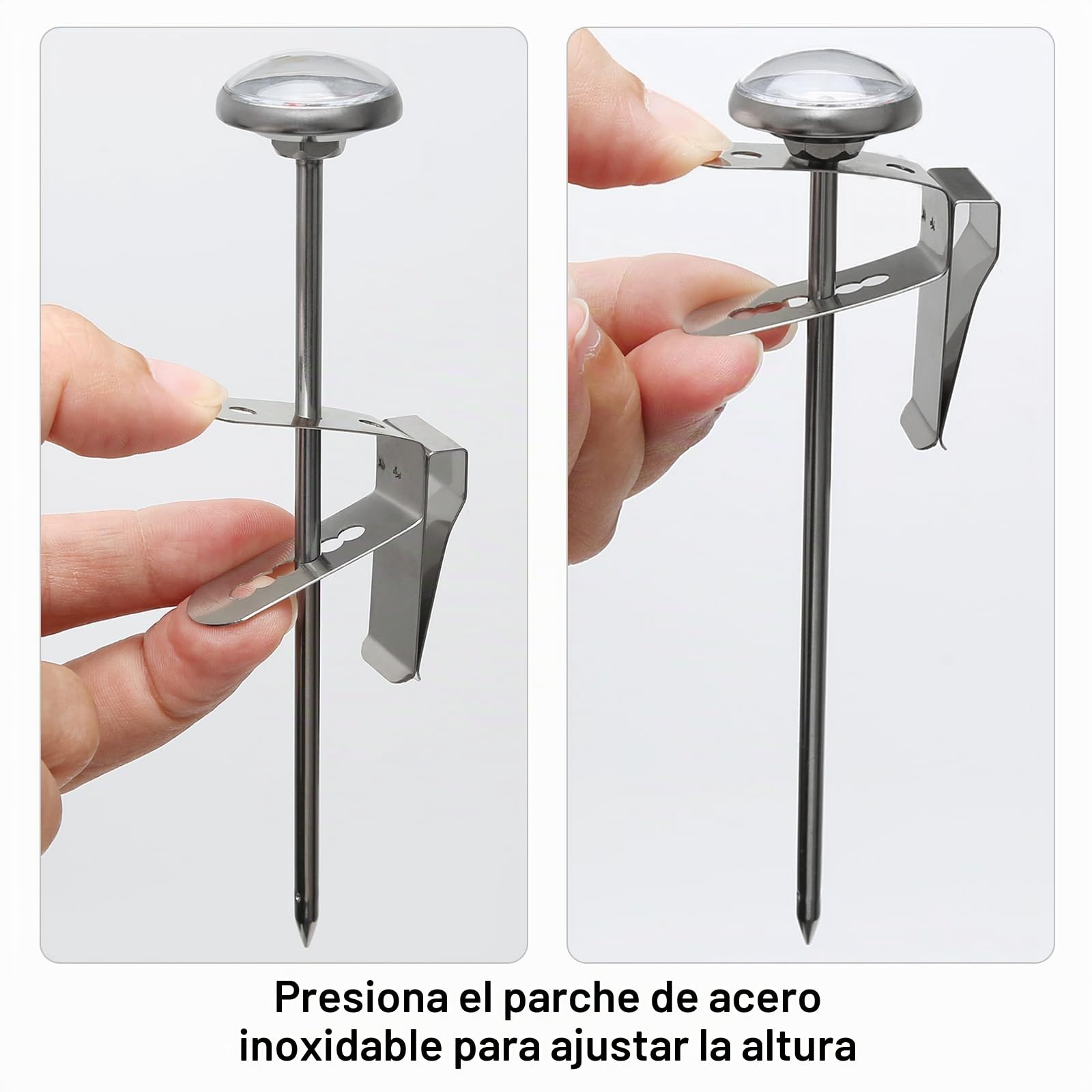 Termómetro analógico para carne de 120 cm, de acero inoxidable con sonda larga y clip, para leche Barista, asar, cocina, líquidos