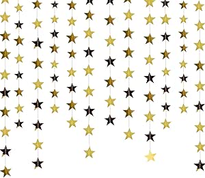Goldene Sternengirlande 52ft - 4x Glitzernde Papiergirlanden Für Partydeko
