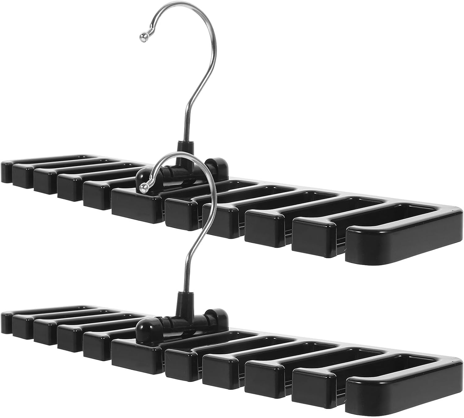 2pcs Belt Organizer and Scarf Hanger Multi-Functional Closet Tie Rack Black Space-Saving Wardrobe Accessory for Men’s Clothing Storage