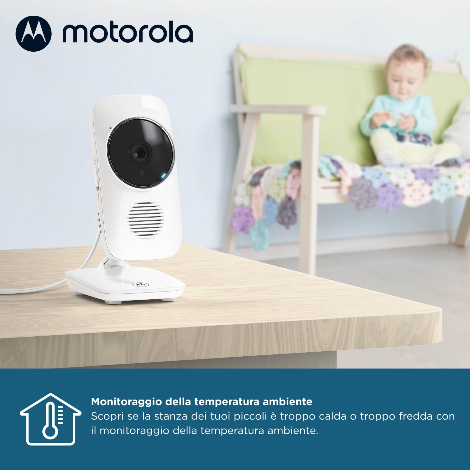 Motorola Nursery VM483 Baby Monitor con Camera 2.8", Parent Unit, Infrarossi, Zoom Digitale, Funzione Talk-Back, Video Baby Monitor