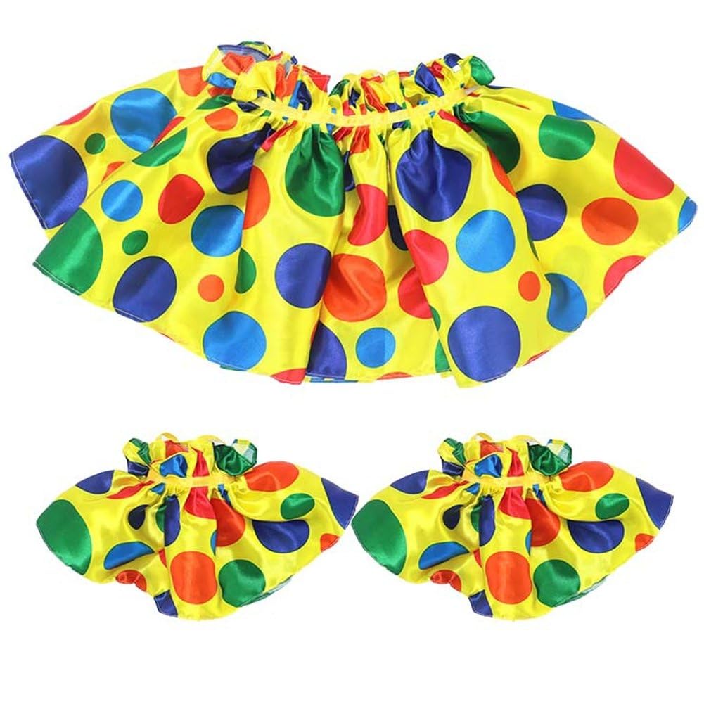 Brxmpn Dots Clown Collar and Cuffs Set Jester Cosplay Collar Clown Neck Collar for Halloween Party Fancy Dress Costume Accessories